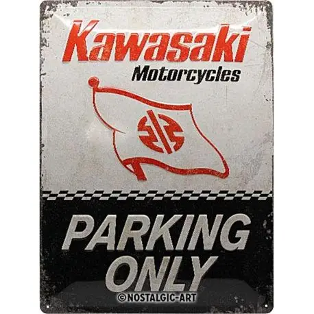 Plaque métal decorative LOGO KAWASAKI Promotion Saisonnière