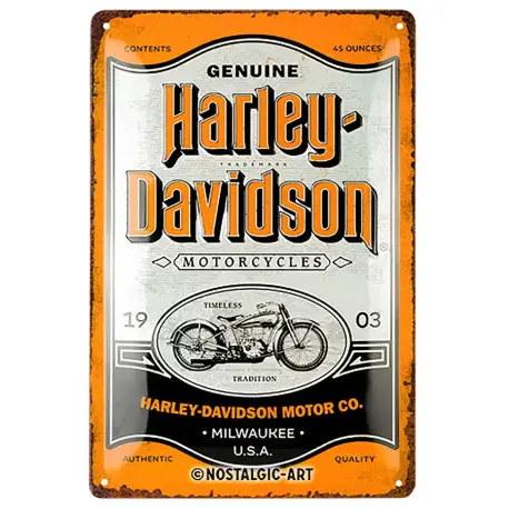 Commander Vite plaque metal moto HARLEY DAVIDSON MOTORCYCLES