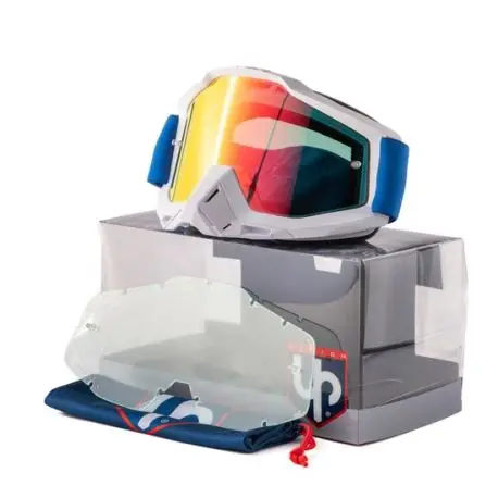 Pas Cher Masque moto cross UP DESIGN Bold BLEU AQUA écran miroir