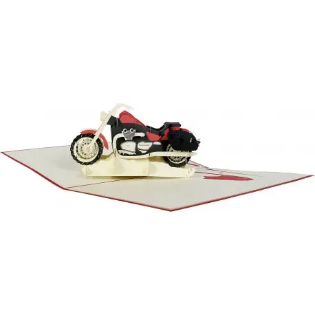 Carte de voeux pliante pop-up moto 3D Seulement Aujourd’hui