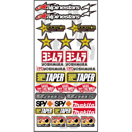 Planche autocollants ALPINESTAR ROCKSTAR Vente Flash