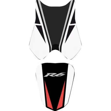 housse de selle bagster YAMAHA YZF-R6 2010-2011 NOIR/BLANC/ROUGE/LETTRES BLANCHES Livraison Express