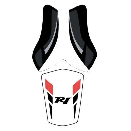 housse de selle bagster YAMAHA YZF-R1 2011 NOIR/BLANC/GRIS CLAIR/ROUGE/LETTRES NOIRES Super Prix