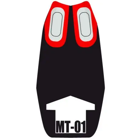 Nouveauté housse de selle bagster YAMAHA MT-01 2010 BLANC/ROUGE/ARGENT/LETTRES NOIRES