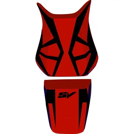 Seulement Aujourd’hui housse de selle bagster SUZUKI SV650 2004-2005 SV1000 2004-2006 ROUGE/NOIR/LETTRES NOIRES