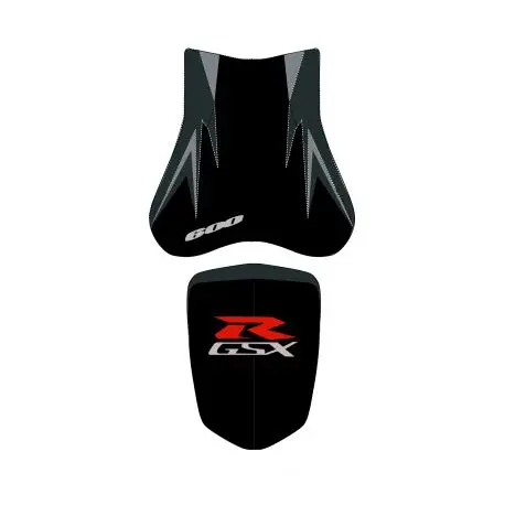 housse de selle bagster SUZUKI GSXR600 2008 NOIR/NOIR MAT/ANTHRACITE/GRIS CLAIR/LETTRES GRISES Solde