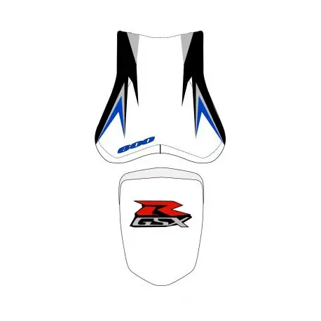 housse de selle bagster SUZUKI GSXR600 2008 BLANC/NOIR/GRIS Remise