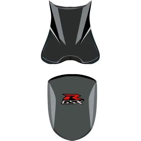 Certifié housse de selle bagster SUZUKI GSXR600 2006 NOIR/NUBUCK/GRIS CLAIR/ARGENT/LETTRES ROUGES