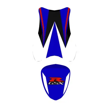 Authentique housse de selle bagster SUZUKI GSXR1000 2007-2008 BLEU/BLANC/NOIR/ROUGE/LETTRES ROUGES
