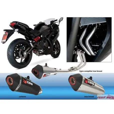 Ligne complète échappement scorpion red power KAWASAKI ER6N ER6F 2012-2016 Solde