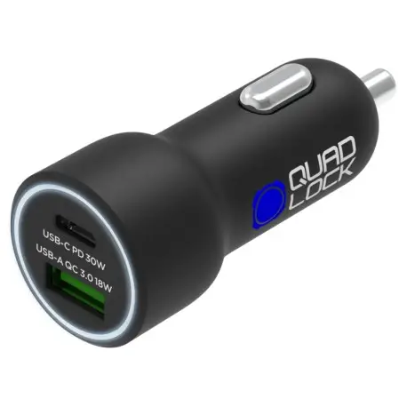 Populaire Chargeur allume-cigare QUAD LOCK double USB (C+A) 48W