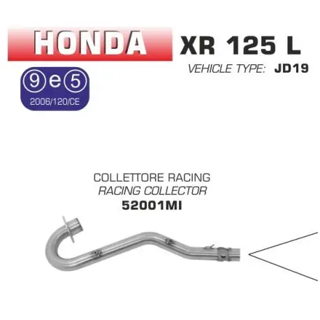 Prix Choc Collecteur d'Echappement ARROW racing HONDA XR125L XR125R XR125SM 2004-2005