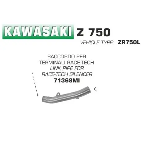 Raccord d'Echappement ARROW RACE-TECH KAWASAKI Z750 Z750R 2007-2014 Solde
