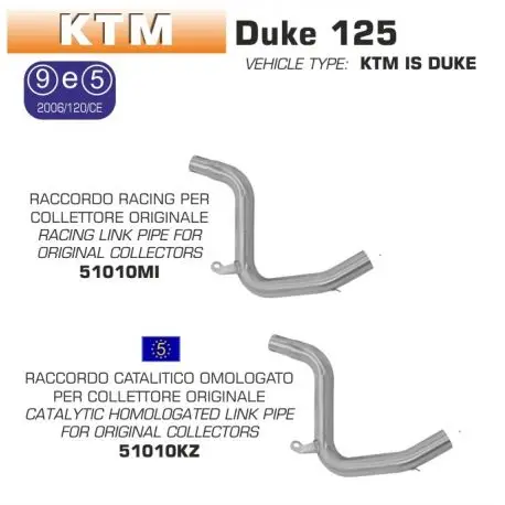 Raccord d'Echappement ARROW KTM 125 DUKE 2011-2016 200 DUKE 2011-2014 Expédié Aujourd’hui