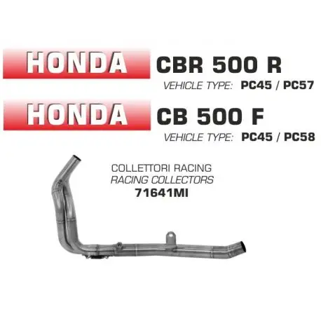Collecteur d'Echappement racing ARROW HONDA CB500F CBR500R 2016-2018 Dernier Modèle