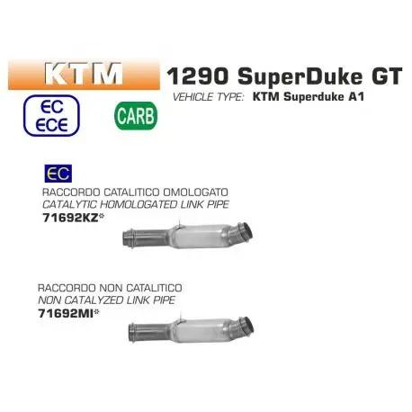 Raccord D'échappement Arrow KTM 1290 SUPERDUKE GT 2017-2024 Jusqu’à Épuisement Des Stocks