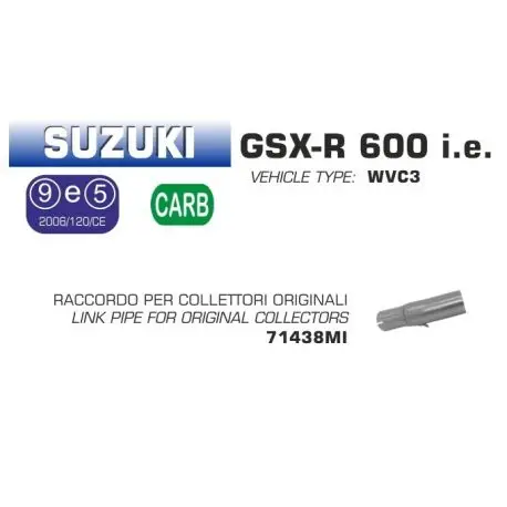 Raccord d'Echappement ARROW pour collecteur d'origine SUZUKI GSXR 600 GSXR 750 2008-2010 Remise