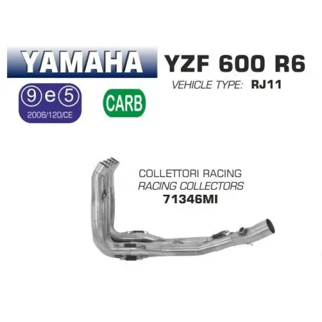 Remise Collecteur d'Echappement ARROW racing YAMAHA YZF R6 2006-2007