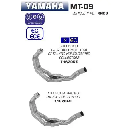 Collecteur d'Echappement ARROW YAMAHA MT-09 XSR 900 MT-09 TRACER Offre Limitée