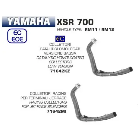 Pas Cher Collecteur d'Echappement ARROW YAMAHA XSR 700 MT-07 MT-07 TRACER