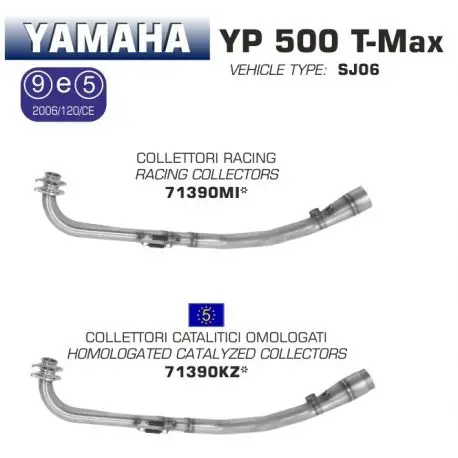 Usine Directe Collecteur d'Echappement ARROW YAMAHA YP 500 T-MAX 2008-2011
