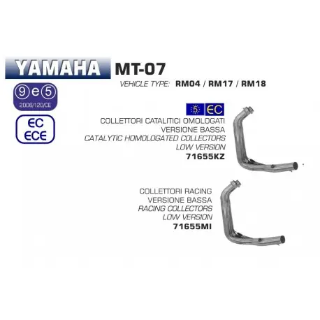 Dernière Chance Collecteur d'Echappement position basse ARROW YAMAHA MT-07 MT-07 TRACER TRACER 7