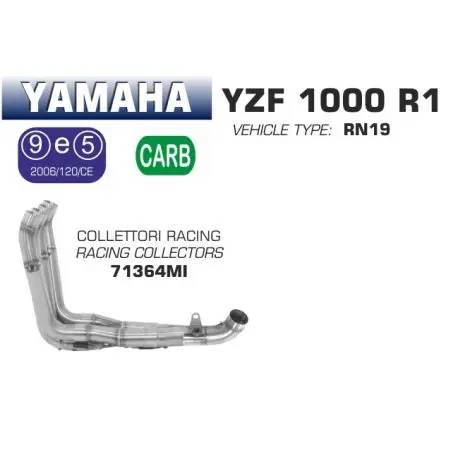 Authentique Collecteur d'Echappement racing ARROW YAMAHA YZF-R1 2007-2008