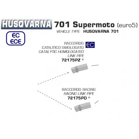 Authentique Raccord d'Echappement ARROW pour collecteur HUSQVARNA 701 SUPERMOTO 2021-2024