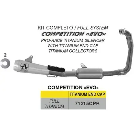 Ligne d'échappement compétition EVO ARROW APRILIA RS 660 2025-2026 Acheter En Ligne