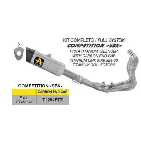 Ligne d'échappement compétition SBK ARROW BMW M1000RR 2025-2026 Super Prix