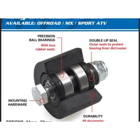 Roulette de chaine supérieur/inférieur ALL BALLS noir KAWASAKI / SUZUKI / YAMAHA 60 / 80 / 85CC Must-Have