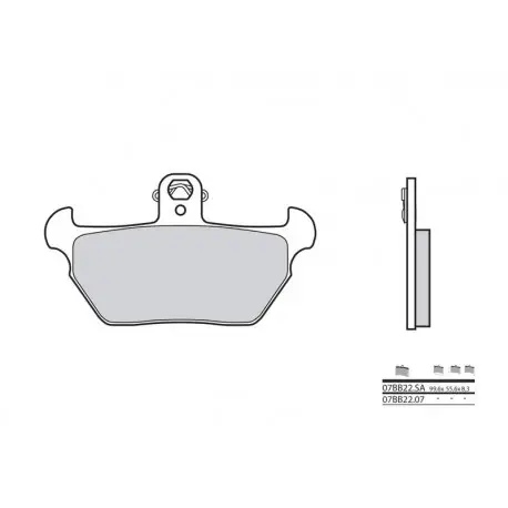 Réduction Plaquettes de frein BREMBO route métal fritté – 07BB22LA