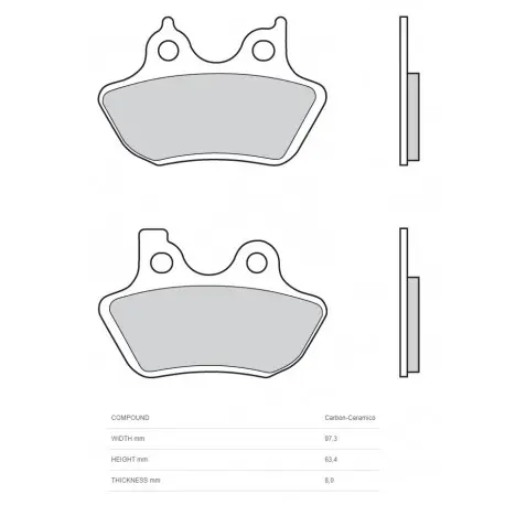 Marque Plaquettes de frein BREMBO 07HD16CC carbone céramique