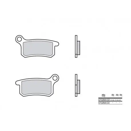 Petit Prix Plaquettes de frein BREMBO Off-Road métal fritté - 07GR69SX