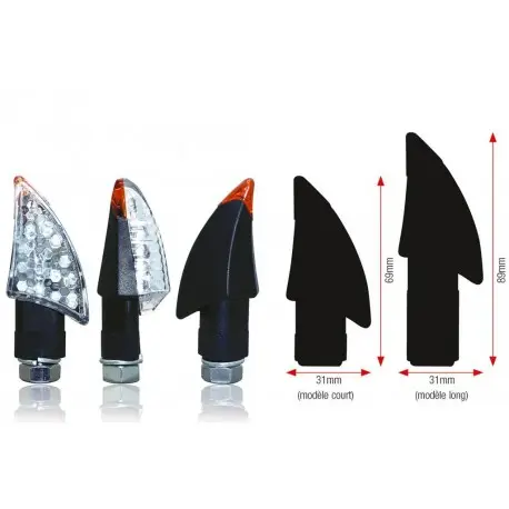Promotion Saisonnière Clignotants moto universel Blade à Led noir