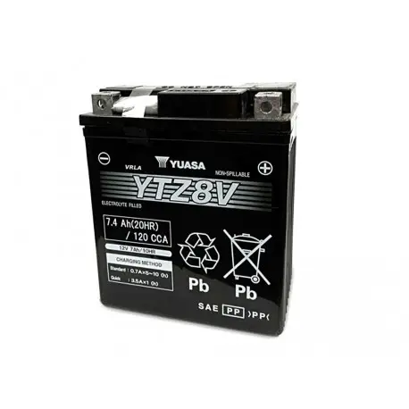 Batterie moto YUASA sans entretien activé d&rsquo;usine YTZ8V Prix Cassé