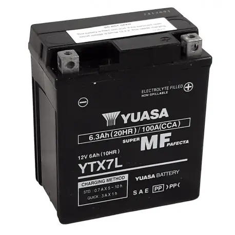 Batterie moto YUASA sans entretien activé d&rsquo;usine YTX7L FA Commander Maintenant