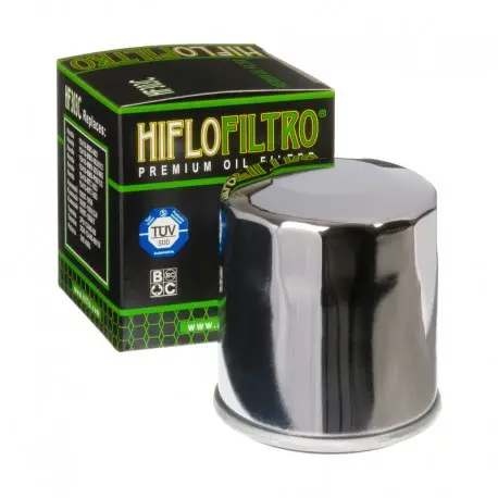 Authentique Filtre à huile moto HIFLOFILTRO HF303C chromé