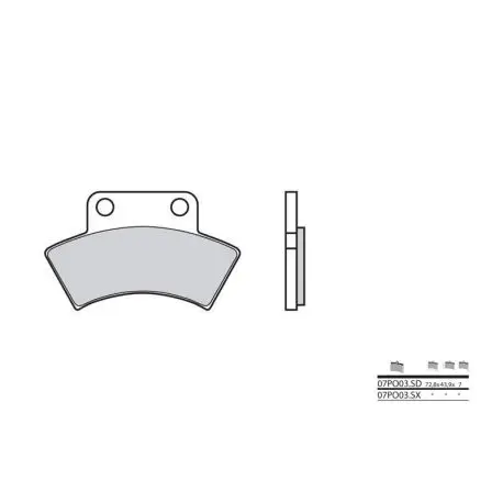 Haute Qualité Plaquettes de frein BREMBO 07PO03SX métal fritté