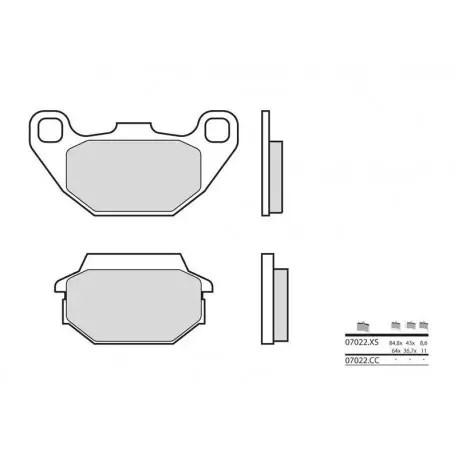 Haute Qualité Plaquettes de frein BREMBO Scooter métal fritté 07022XS