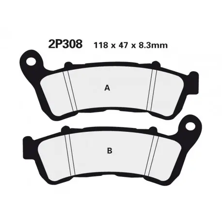 Plaquettes de frein route semi-métallique NISSIN 2P-308NS Super Prix