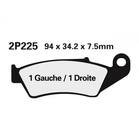 Plaquettes de frein Off-Road semi-métallique NISSIN 2P-225GS Super Prix