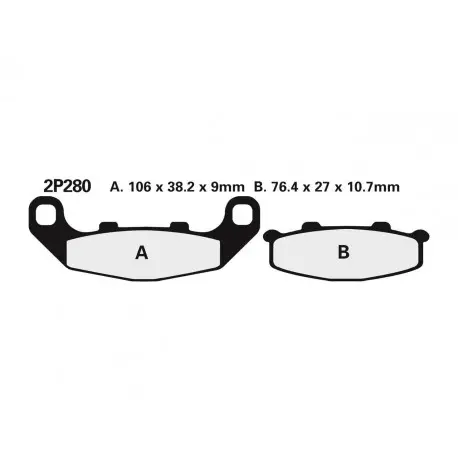 Solde Plaquettes de frein route semi-métallique NISSIN 2P-280NS