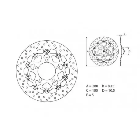 Acheter En Ligne Disque de frein BREMBO Série Oro Flottant - 78B40815