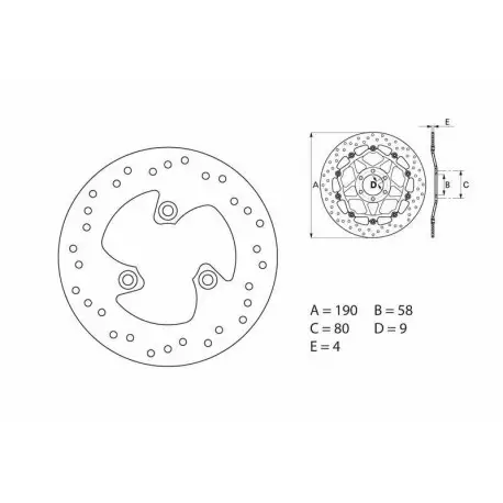 Disque de frein BREMBO Oro rond fixe Expédition Rapide