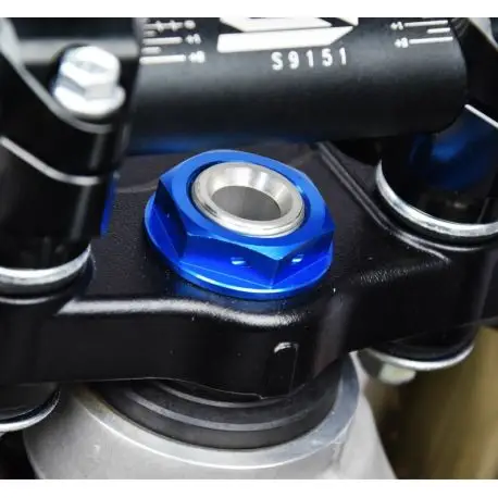 Ecrou de colonne de direction SCAR bleu Kawasaki KX250F KX KX450F Solde
