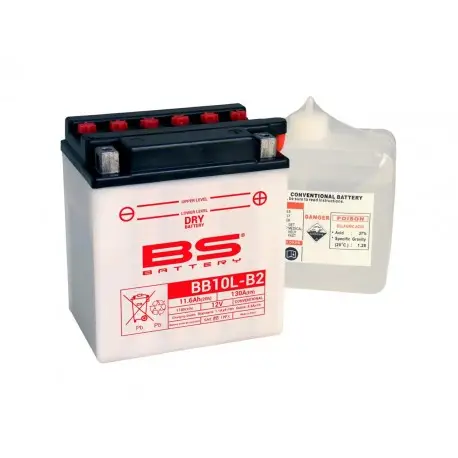 Prix Réduit Batterie moto Tecnium 12 volts 12N10-3B / YB10L-B2