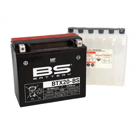 Batterie moto BS BATTERY Haute-performance 12 Volts Sans entretien YTX20-BS BTX20-BS Commander Maintenant