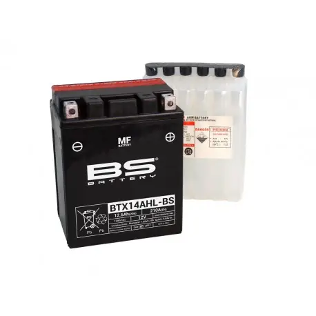 Batterie moto BS BATTERY Haute-performance 12 Volts Sans entretien YTX14AHL-BS BTX14AHL Meilleure Vente