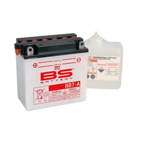 Batterie moto BS BATTERY Haute-performance 12 Volts YB7-A BB7-A Retour Gratuit